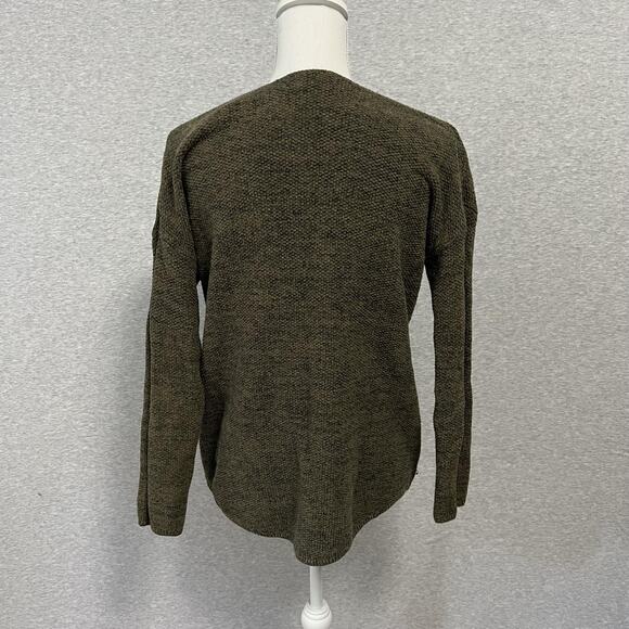 H&M Conscious Sweater Womens Small Green V Neck Knit Pullover Long Sleeve Casual - Picture 3 of 11
